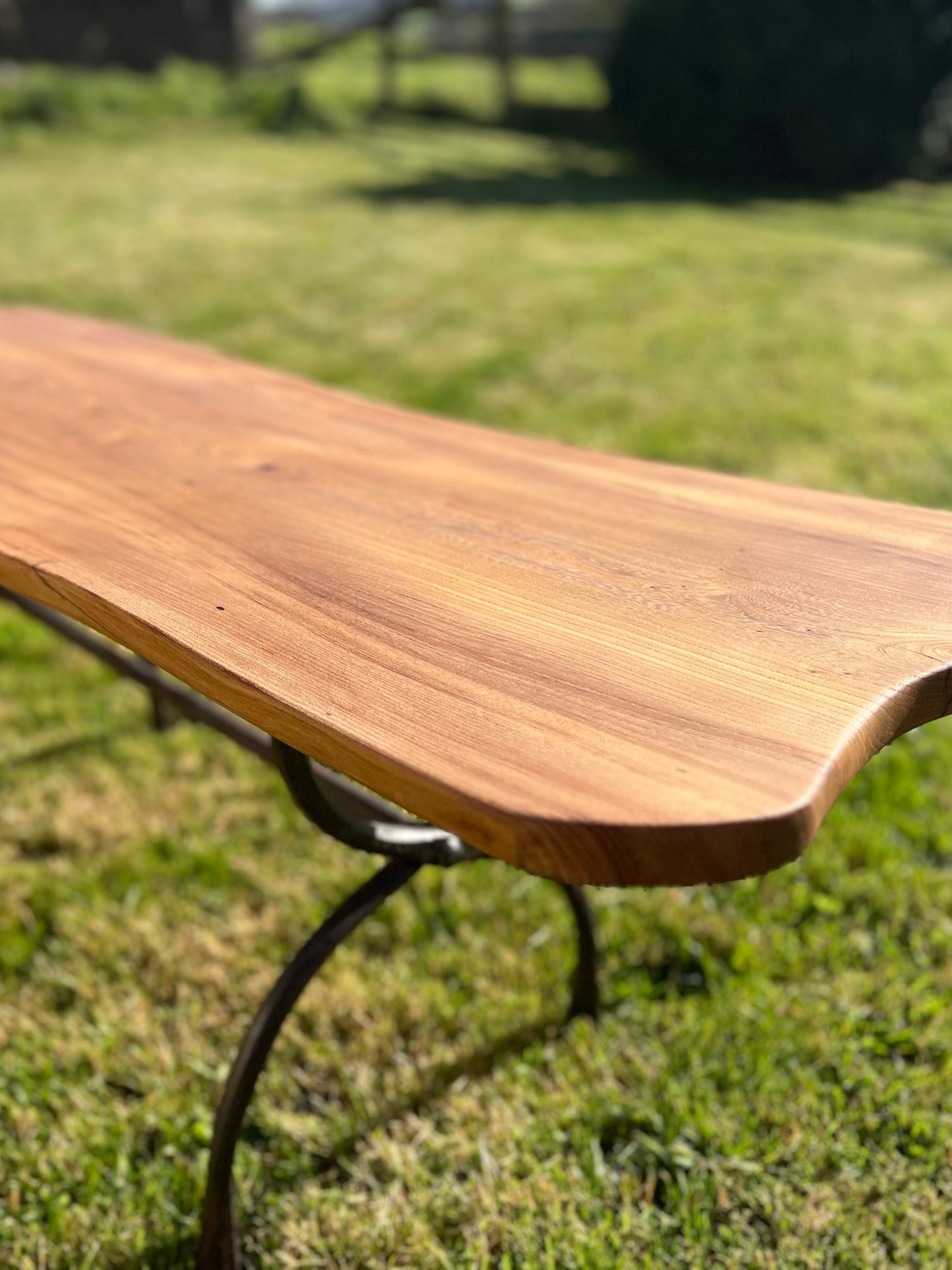Handmade Elm and Iron Coffee Table