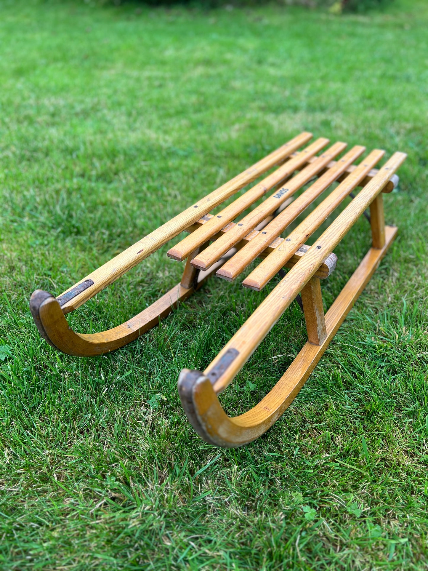 Original Vintage Wooden Davos Sled