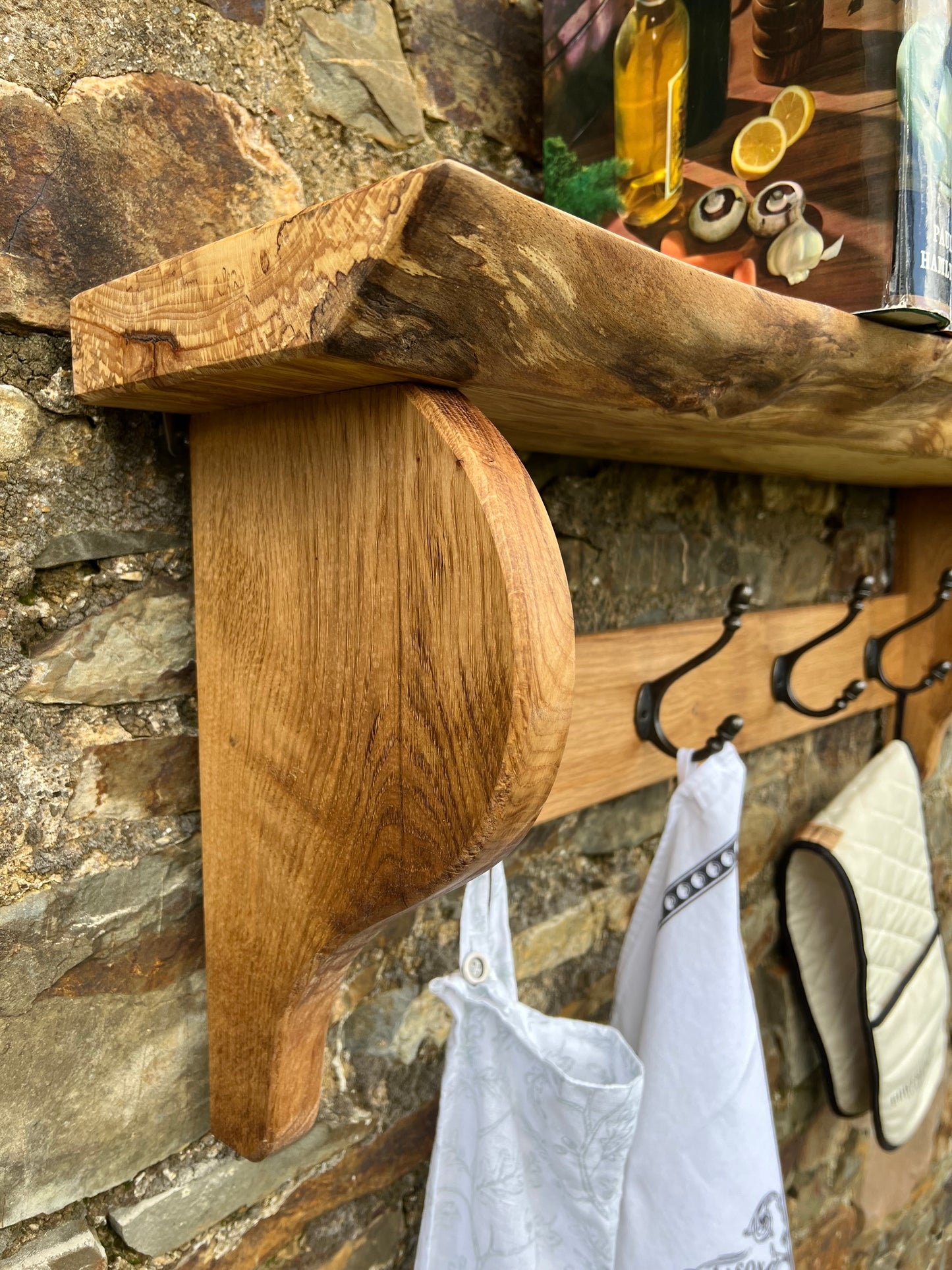 Spalted Beech Wall Shelf and Hanger