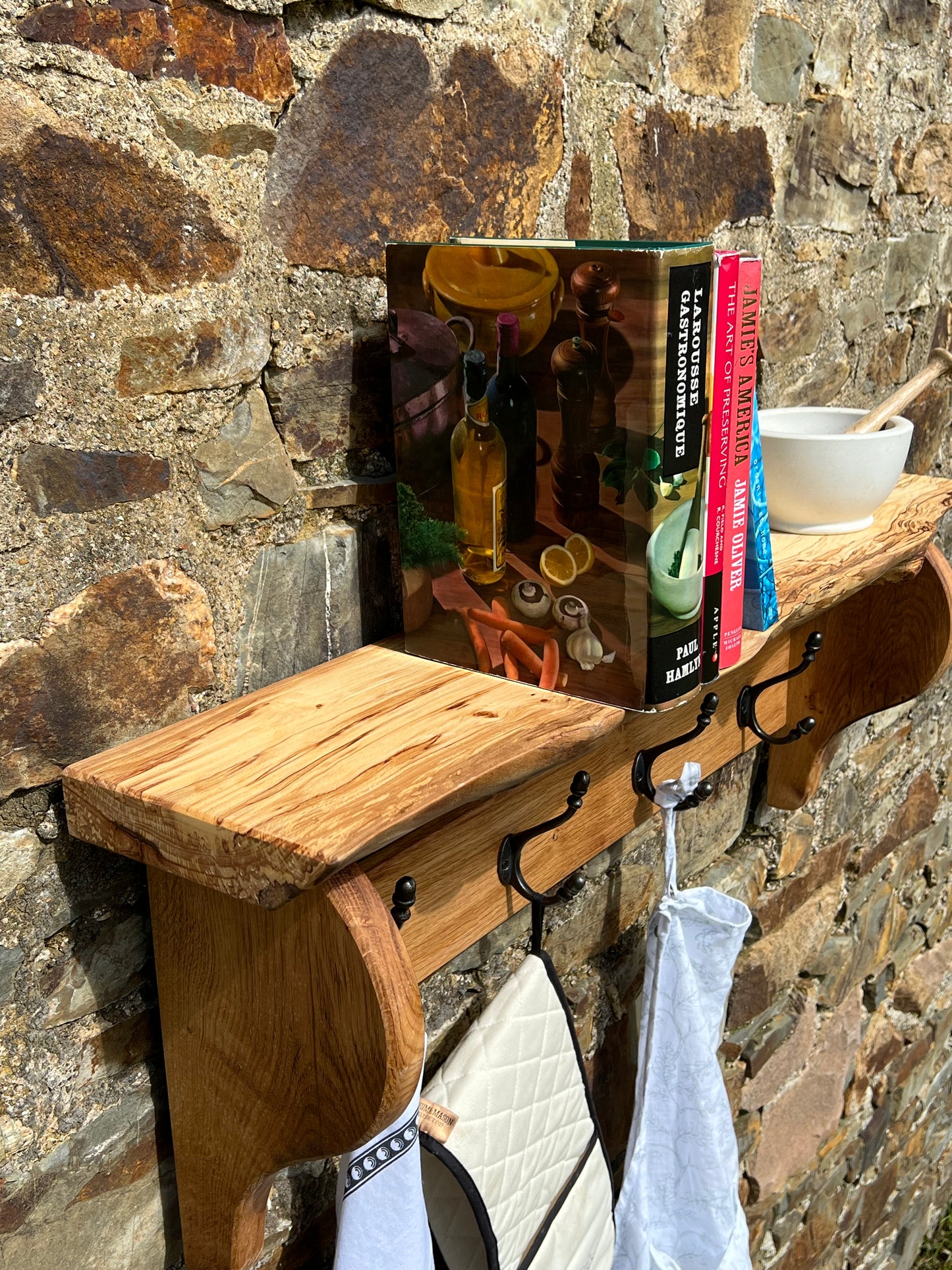 Spalted Beech Wall Shelf and Hanger