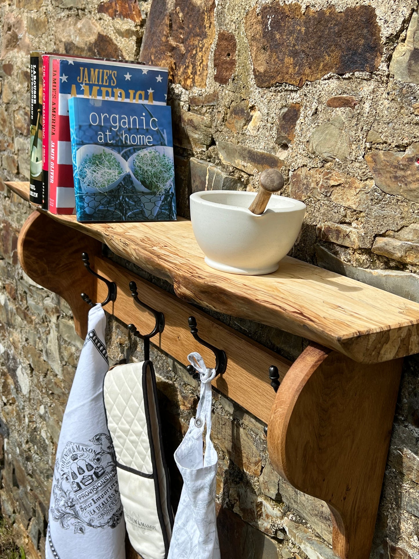 Spalted Beech Wall Shelf and Hanger