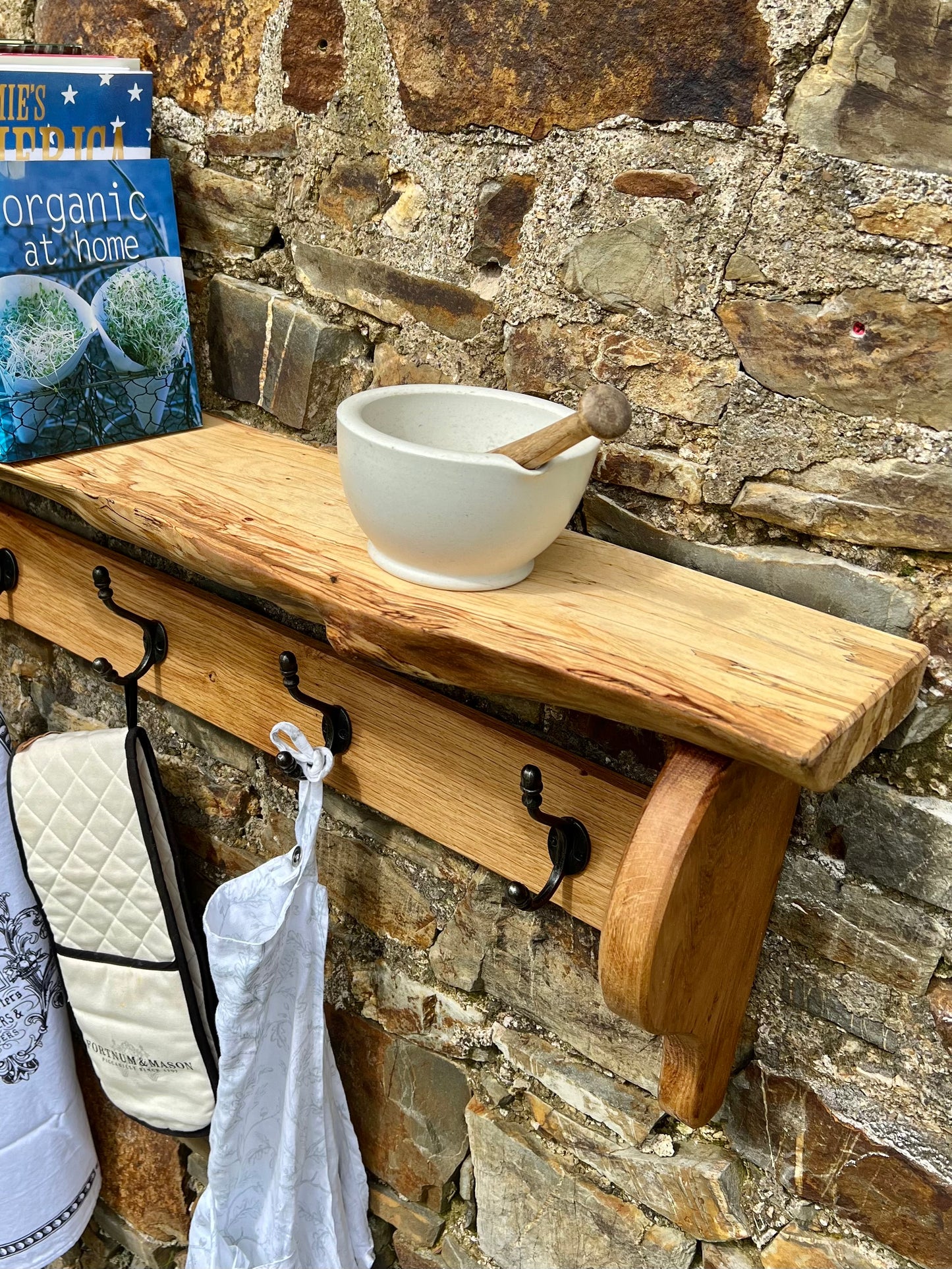 Spalted Beech Wall Shelf and Hanger