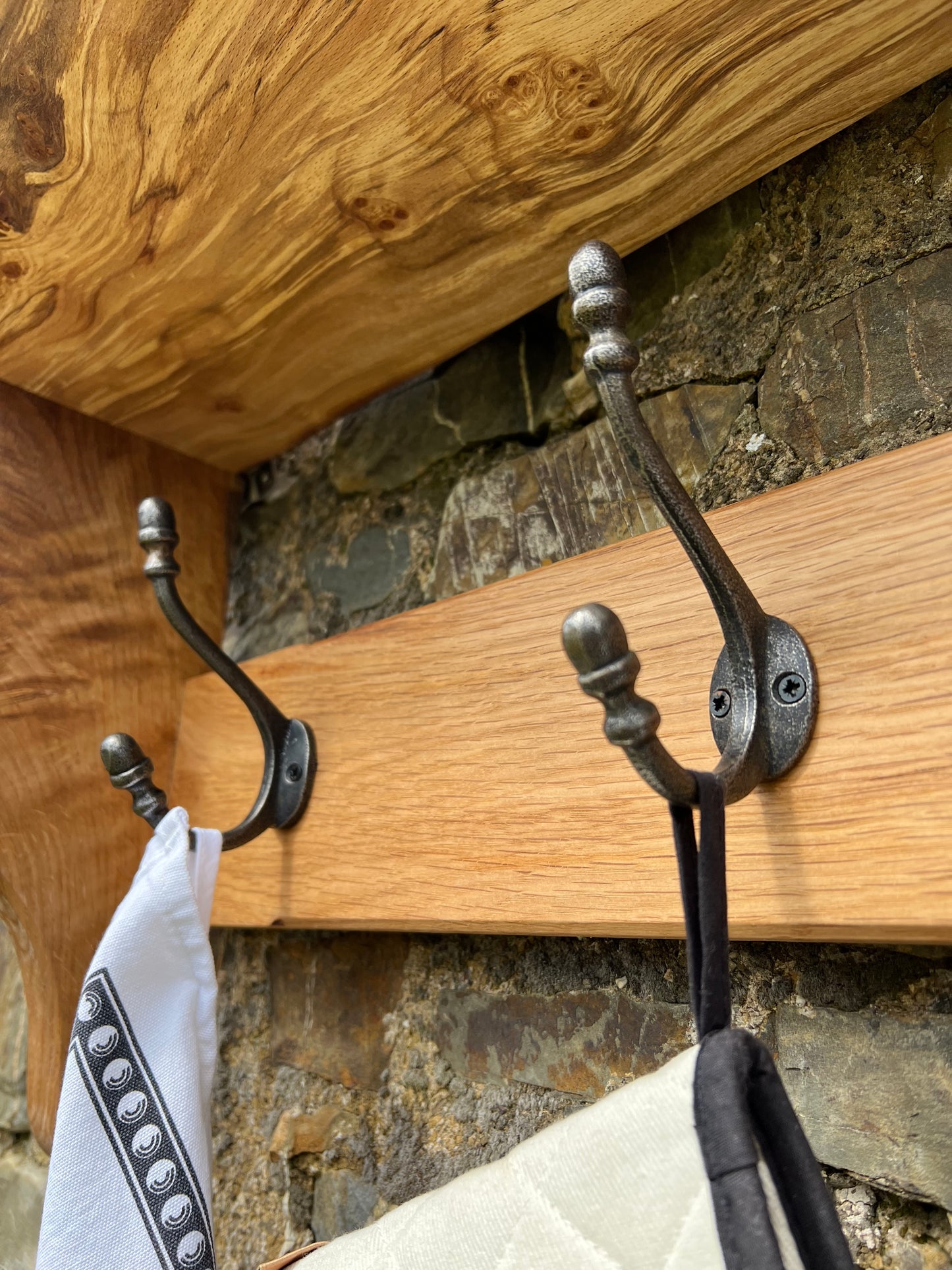 Spalted Beech Wall Shelf and Hanger