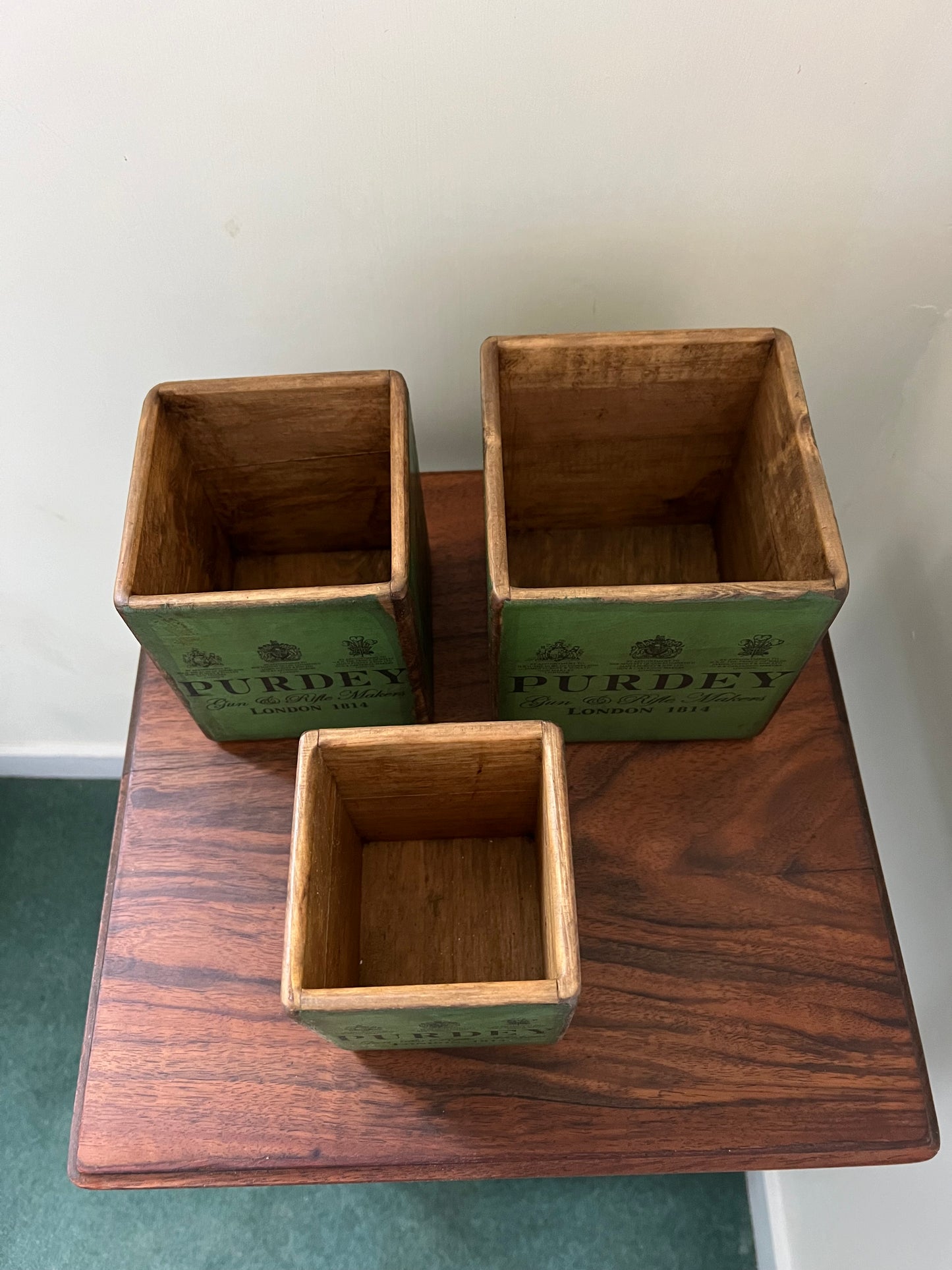 Vintage Style Wood Purdey Concentric Display Boxes