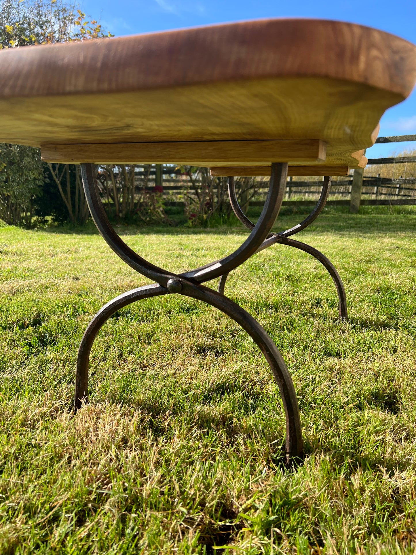 Handmade Elm and Iron Coffee Table