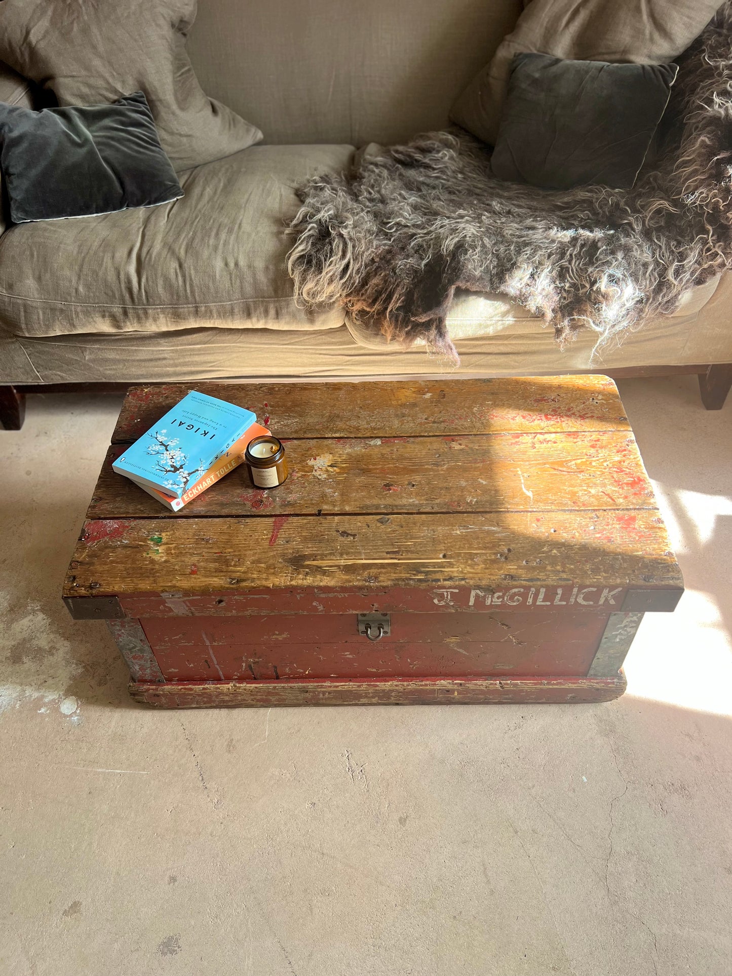 Vintage Wood Chest Coffee Table