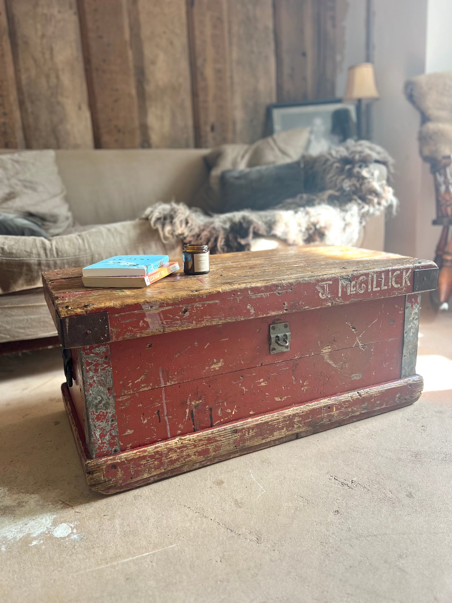 Vintage Wood Chest Coffee Table