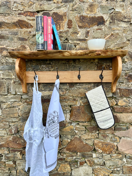 Spalted Beech Wall Shelf and Hanger