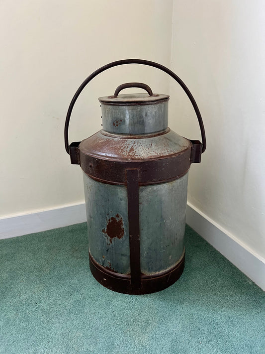 Vintage Galvanised Metal Milk / Water Churn