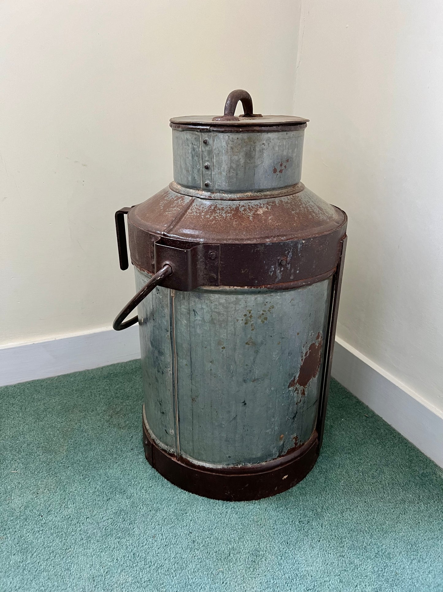 Vintage Galvanised Metal Milk / Water Churn