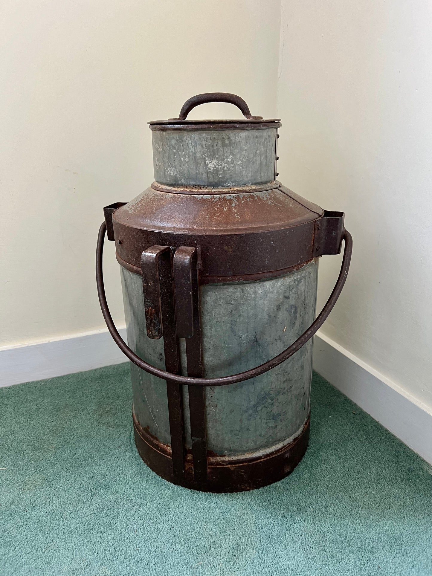 Vintage Galvanised Metal Milk / Water Churn