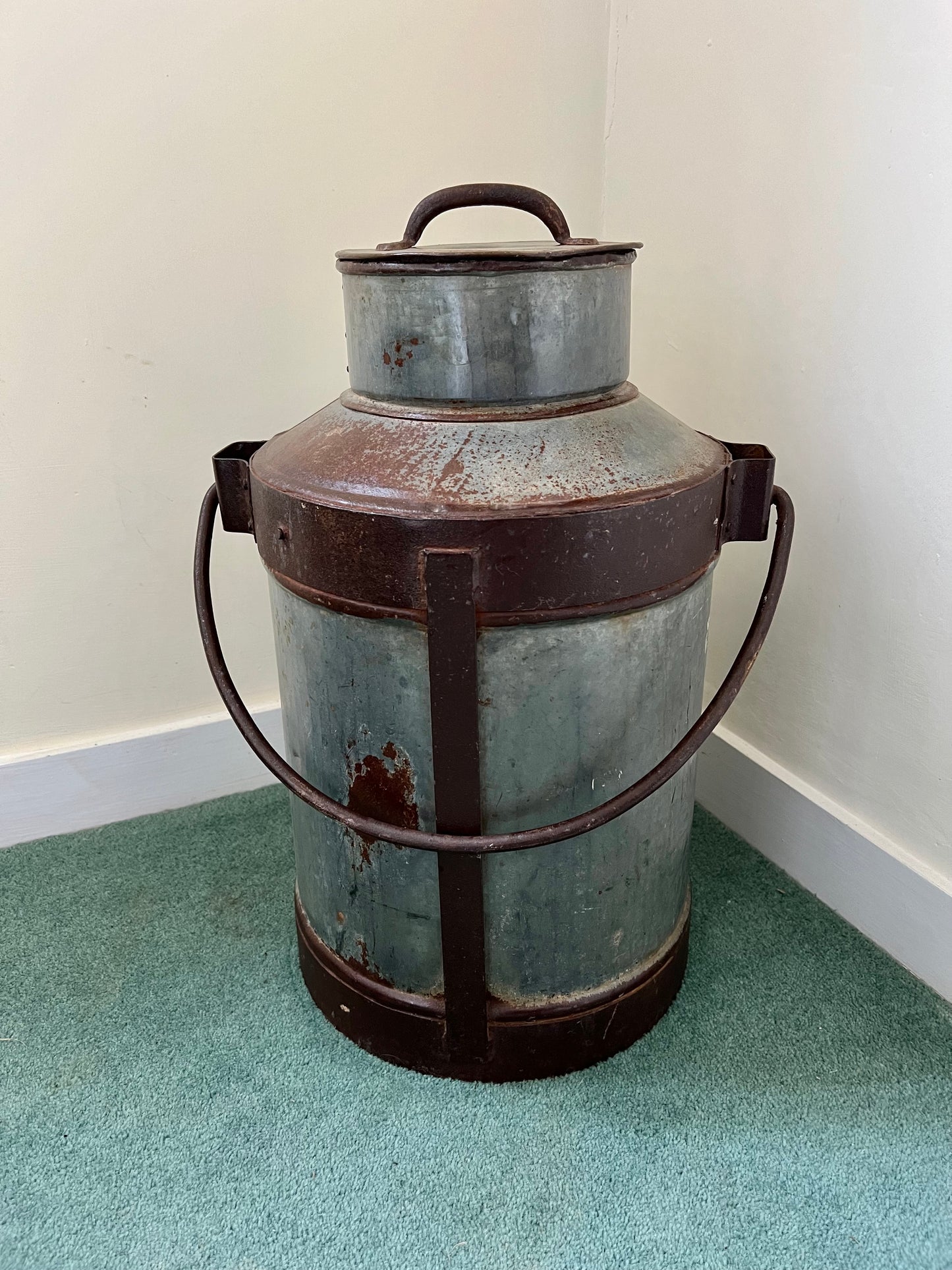 Vintage Galvanised Metal Milk / Water Churn