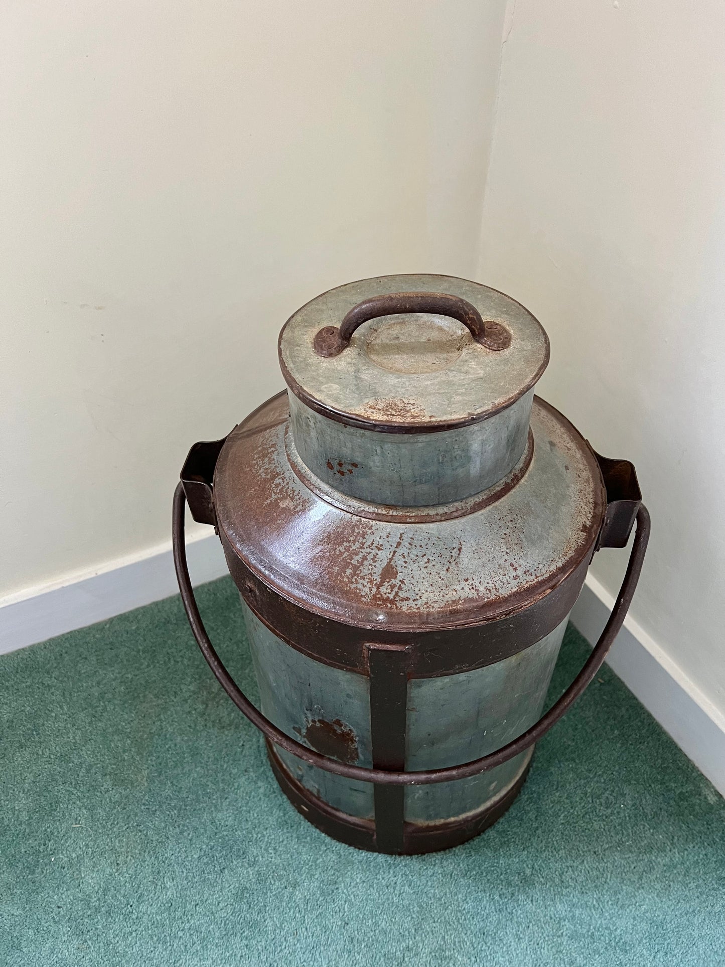 Vintage Galvanised Metal Milk / Water Churn