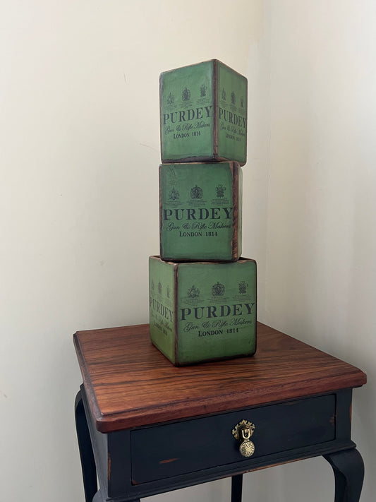 Vintage Style Wood Purdey Concentric Display Boxes