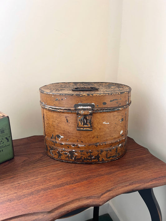 Victorian Metal Hat Box